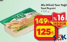 MİS DİLİMLİ TAM YAĞLI TOST PEYNİRİ 500 G